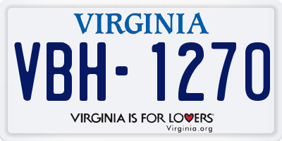 VA license plate VBH1270