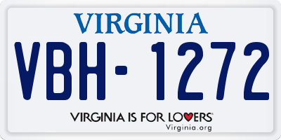 VA license plate VBH1272