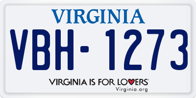 VA license plate VBH1273