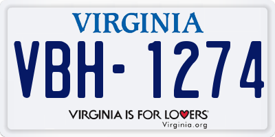 VA license plate VBH1274