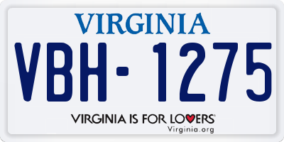 VA license plate VBH1275