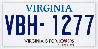 VA license plate VBH1277