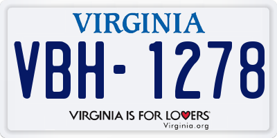 VA license plate VBH1278