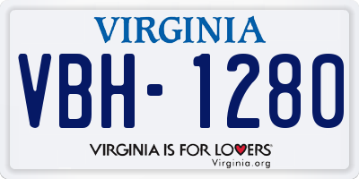 VA license plate VBH1280