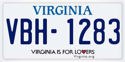 VA license plate VBH1283