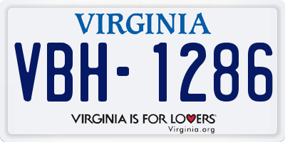 VA license plate VBH1286
