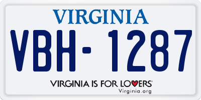VA license plate VBH1287