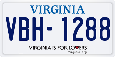 VA license plate VBH1288