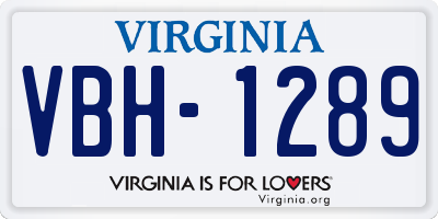 VA license plate VBH1289
