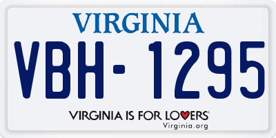 VA license plate VBH1295