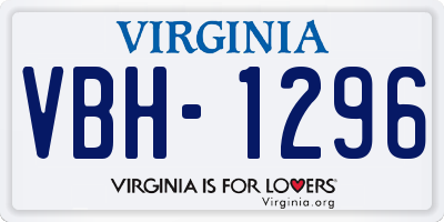 VA license plate VBH1296