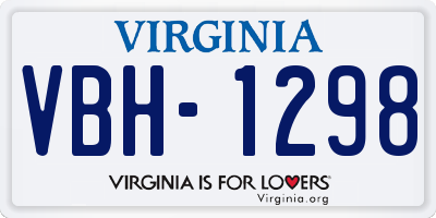 VA license plate VBH1298