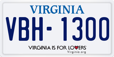 VA license plate VBH1300