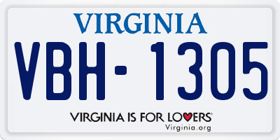 VA license plate VBH1305
