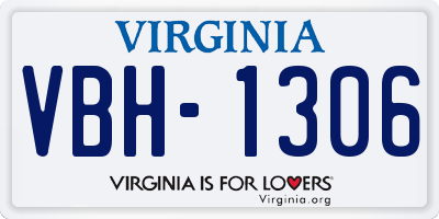 VA license plate VBH1306