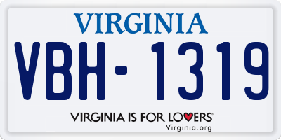 VA license plate VBH1319