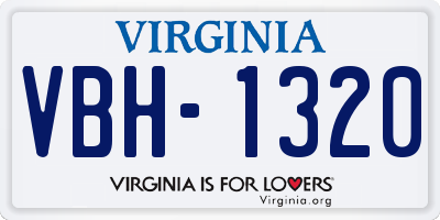 VA license plate VBH1320
