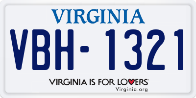 VA license plate VBH1321