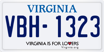 VA license plate VBH1323