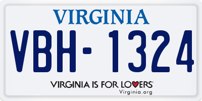 VA license plate VBH1324