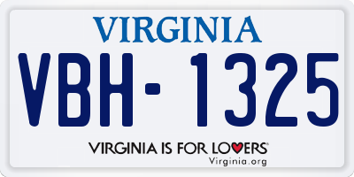 VA license plate VBH1325