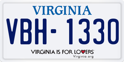 VA license plate VBH1330
