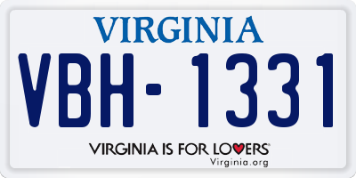 VA license plate VBH1331