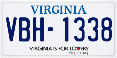 VA license plate VBH1338