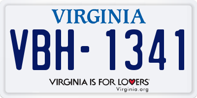 VA license plate VBH1341
