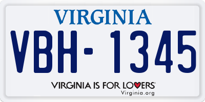 VA license plate VBH1345