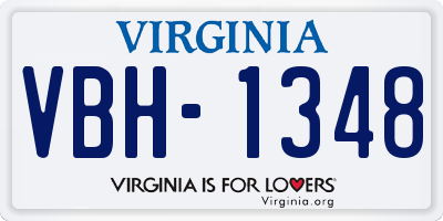 VA license plate VBH1348