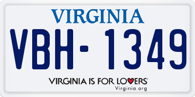 VA license plate VBH1349