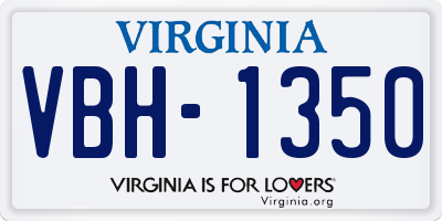 VA license plate VBH1350