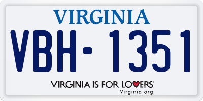 VA license plate VBH1351