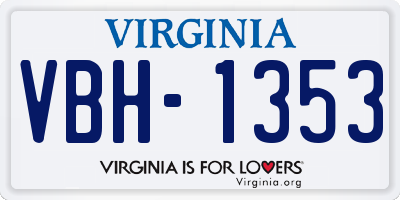 VA license plate VBH1353