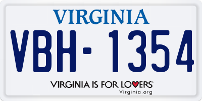 VA license plate VBH1354