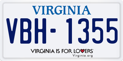 VA license plate VBH1355