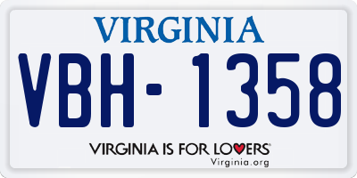 VA license plate VBH1358