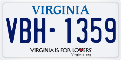 VA license plate VBH1359