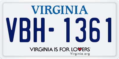 VA license plate VBH1361