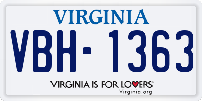 VA license plate VBH1363