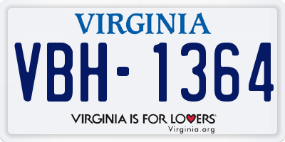 VA license plate VBH1364