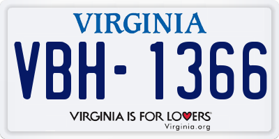 VA license plate VBH1366