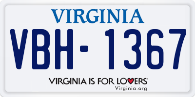 VA license plate VBH1367