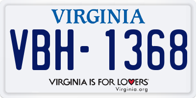 VA license plate VBH1368