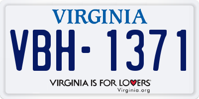 VA license plate VBH1371