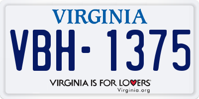 VA license plate VBH1375