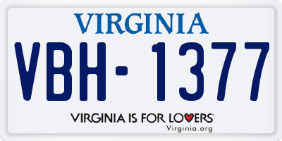VA license plate VBH1377