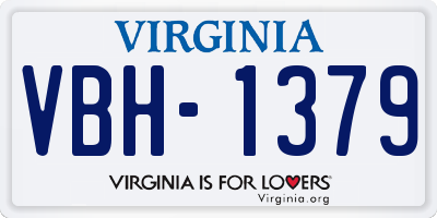 VA license plate VBH1379