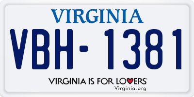 VA license plate VBH1381